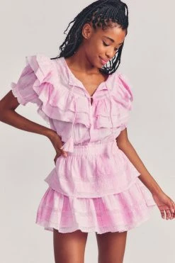 LoveShackFancy Liv Dress - PEONY PINK Dresses
