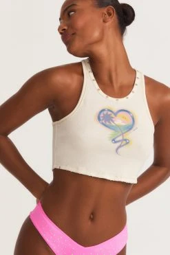 LSF Tops LoveShackFancy X Hurley Cropped Rib Tank