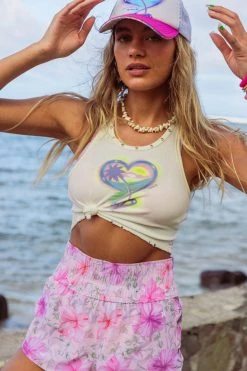 LSF Tops LoveShackFancy X Hurley Cropped Rib Tank