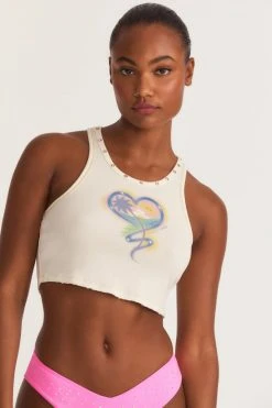 LSF Tops LoveShackFancy X Hurley Cropped Rib Tank