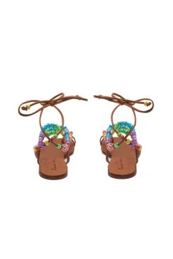 LoveShackFancy Shoes Alameda Turquesa Beaded Sandal