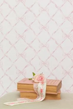 LoveShackFancy Baby Bow Wallpaper - FADED PRIMROSE Home Decor