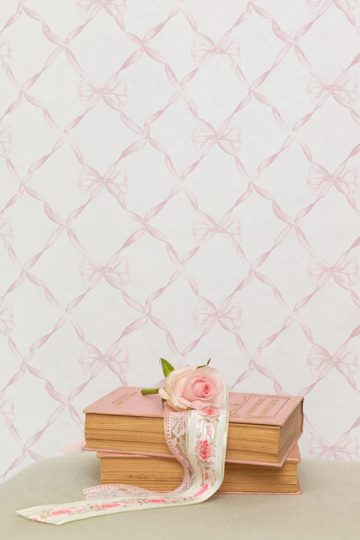 LoveShackFancy Baby Bow Wallpaper - FADED PRIMROSE Home Decor 3 LoveShackFancy Baby Bow Wallpaper - FADED PRIMROSE Home Decor
