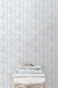 LoveShackFancy Home Decor Blooming Heirloom Wallpaper - BLUE ROMANCE