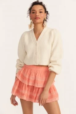 LoveShackFancy Tops Avignon Cropped Cardigan Sweater