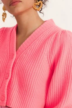 LoveShackFancy Tops Avignon Cropped Cardigan Sweater