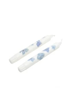 LoveShackFancy Home Decor Blue Hydrangea Candlestick Set