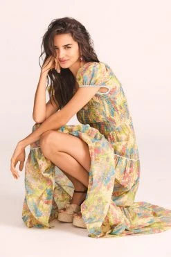 LoveShackFancy Elisabelle Midi Dress - PASTEL FIELDS