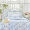 LoveShackFancy Bedding Palm Beach Rose Duvet Cover And Sham Set - SLATE BLUE DREAM