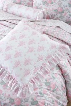 LoveShackFancy Ruffle Throw Pillow - SUNRISE KISS PINK Bedding