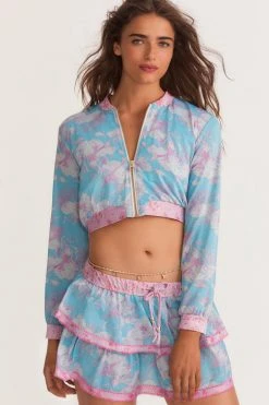 LSF Tops LoveShackFancy X Hurley Cropped Bomber Jacket