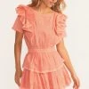 LoveShackFancy Natasha Mini Dress - PEACH BLOSSOM