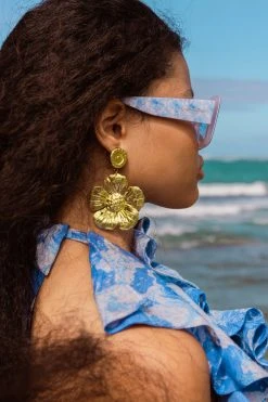 LSF Accessories LoveShackFancy X Lova The Flower Gold Earrings