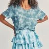 LoveShackFancy Ruffle Mini Skirt - PACIFIC INDIGO HAND DYE