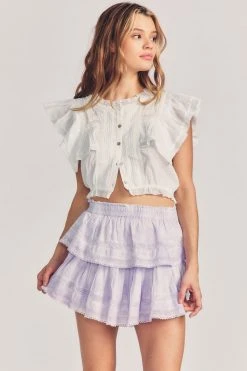 LoveShackFancy Skirts Ruffle Mini Skirt