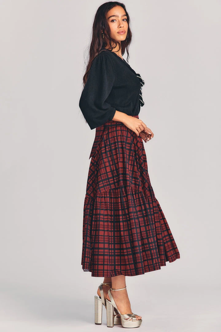 LoveShackFancy Bissett Plaid Midi Skirt Skirts 5 LoveShackFancy Bissett Plaid Midi Skirt Skirts