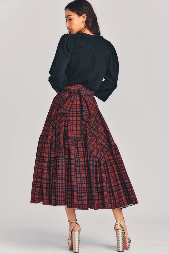 LoveShackFancy Bissett Plaid Midi Skirt Skirts 6 LoveShackFancy Bissett Plaid Midi Skirt Skirts