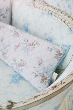 LoveShackFancy Quilted Lumbar Pillow - PASTEL BLUE