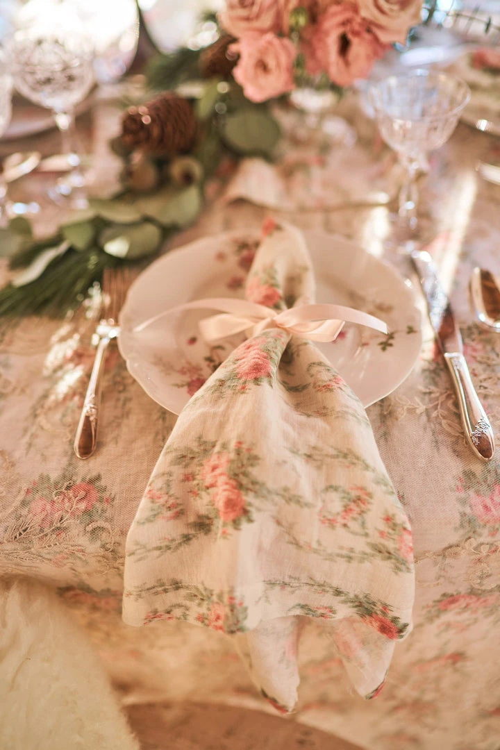 LoveShackFancy Linen Napkin Set - DOLCE 3 LoveShackFancy Linen Napkin Set - DOLCE